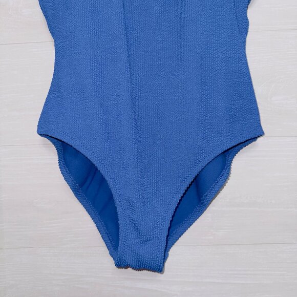 Shade & Shore Women's Size Medium 8-10 Blue Textured One Piece Swimsuit - Picture 4 of 6